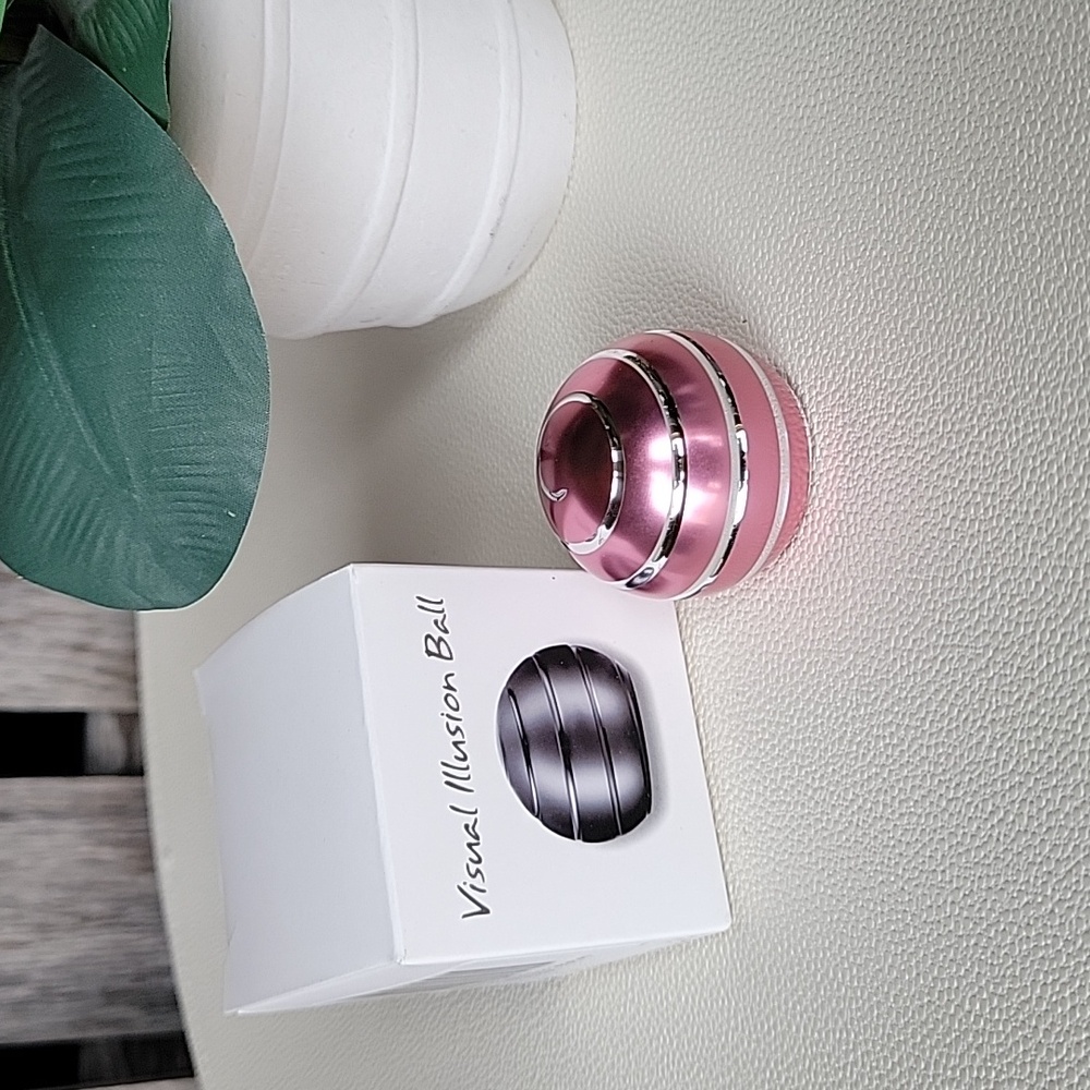 Metallic Pink & Silver Illusion Sphere Weighted Desktop Fidget